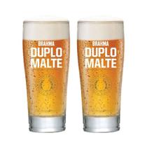 Conjunto 2 Copos para Cerveja Brahma Duplo Malte Ambev Original 300 ml