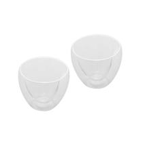 Conjunto 2 Copos para Chá Parede Dupla Vidro Borossilicato Coração 230ML Lyor