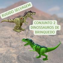 Conjunto 2 Dinossauros de Brinquedo Rugido Selvagem Luz Som Infantil Crianças Imaginação Criatividade Diversão Conjunto 2 Dinossauros de Brinquedo Rugido Selvagem Luz Som Infantil Crianças Imaginação Criatividade Diversão