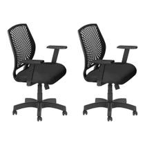 Conjunto 2 Diretor Giratória Vision Plus Base Preta