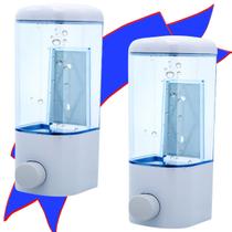 Conjunto 2 Dispenser Suporte Sabonete Liquido Alcool Gel Shampoo Condicionador Saboneteira Detergente Parede Banheiro Automatico Recarregável Espuma