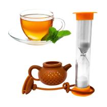 Conjunto 2 em 1 Infusor de Chá Estilo Cesta com Timer Prana