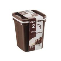 Conjunto 2 em 1 Potes de Açucar e Café 1,9l Quadrado - Santana Conjunto 2 em 1 Potes de Açucar e Café 1,9l Quadrado - Santana