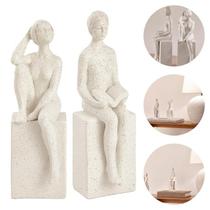 Conjunto 2 Esculturas Decorativas Adornos Enfeites De Sala Mulheres Em Poliresina