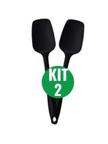 Conjunto 2 Espátulas Reta De Silicone Quadrada grande Espátula antiaderente Conjunto 2 Espátulas Reta De Silicone Quadrada grande Espátula antiaderente