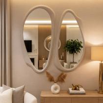 Conjunto 2 Espelhos Moldura Textura Pietra Specchio Conjunto 2 Espelhos Moldura Textura Pietra Specchio