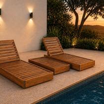 Conjunto 2 Espreguiçadeiras e Mesa de Apoio Rustic Ref. 512m Yescasa