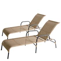 Conjunto 2 Espreguiçadeiras Esteira Para Área de Piscina Catar Conjunto 2 Espreguiçadeiras Esteira Para Área de Piscina Catar