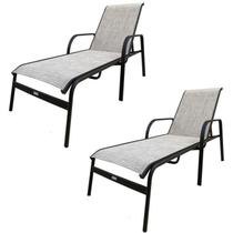 Conjunto 2 Espreguiçadeiras Reclináveis em Alumínio com Tela Cannes