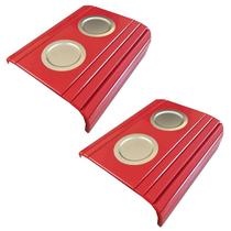 Conjunto 2 Esteiras de Braço para Sofá Flexível Porta Copo Alumínio Vermelho Sete Estrela