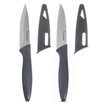 Conjunto 2 Facas de Descascar em Aço Inox Culinare Cinza