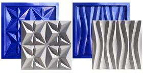 Conjunto 2 Formas 3d Gesso E Cimento Abs Azul Envio Imediato