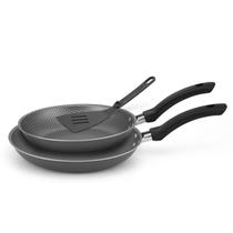 Conjunto 2 Frigideiras 18/22 Vermelho ou cinza Alegrete C Espátula