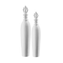 Conjunto 2 Garrafas Vasos Decorativos Enfeite Flor De Lis, 80 e 70 cm Conjunto 2 Garrafas Vasos Decorativos Enfeite Flor De Lis, 80 e 70 cm