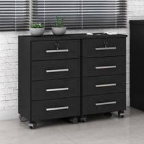 Conjunto 2 Gaveteiros para Escritório 4 Gavetas com Rodízios e Chave Gávea Conjunto 2 Gaveteiros para Escritório 4 Gavetas com Rodízios e Chave Gávea