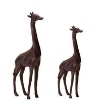 Conjunto 2 Girafas Escultura Estatua Decoração Casa Escritório Premium Luxo Mart Animais