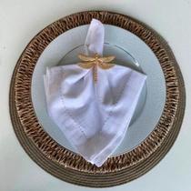 Conjunto 2 Guardanapos 40cm X 40cm Ponto Ajour Royal Decor - Cinza Claro