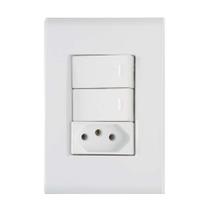 Conjunto 2 Interruptor + 1 Tomada 2P+T Liz 20A -Tramontina Conjunto 2 Interruptor + 1 Tomada 2P+T Liz 20A -Tramontina