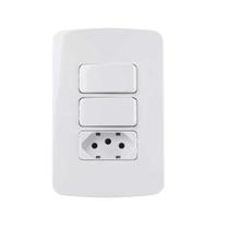 Conjunto 2 Interruptor Paralelo + Tomada 10A 4x2 B3 MarGirius Conjunto 2 Interruptor Paralelo + Tomada 10A 4x2 B3 MarGirius