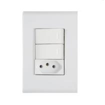 Conjunto 2 Interruptor Paralelo + Tomada 2P+T 10A 4x2 Tramontina Liz
