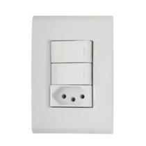 Conjunto 2 Interruptor Simples +1 Tomada 20A Liz Tramontina Conjunto 2 Interruptor Simples +1 Tomada 20A Liz Tramontina