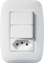 Conjunto 2 interruptor simples + 1 tomada 2p+t 10a pezzi classica 50000