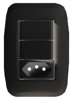 Conjunto 2 interruptor simples + 1 tomada 2p+t 10a pezzi preto classica Conjunto 2 interruptor simples + 1 tomada 2p+t 10a pezzi preto classica