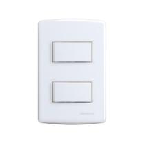 Conjunto 2 Interruptor Simples 4X2 Branco Siena 6521 Alumbra