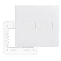 Conjunto 2 Interruptor Simples com Suporte 4x4 Branco Fame