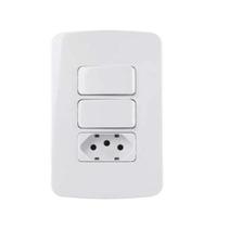 Conjunto 2 Interruptor Simples + Tomada 10A 4x2 B3 MarGirius