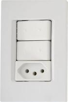 Conjunto 2 Interruptor Simples Tomada 10a Izyflat 57165073 Conjunto 2 Interruptor Simples Tomada 10a Izyflat 57165073