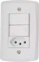 Conjunto 2 Interruptor Simples Tomada 10a Lux2 57145073