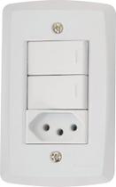 Conjunto 2 Interruptor Simples Tomada 10a Lux2 Tram 57145073