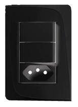 Conjunto 2 interruptor simples + tomada 20a 250v pezzi preta tendenza 50000