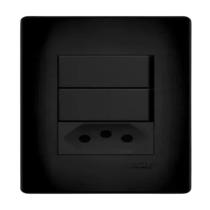 Conjunto 2 Interruptor Simples Tomada 20A 4067 Habitat Black