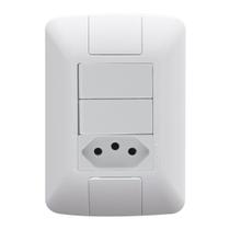 Conjunto 2 Interruptor + Tomada 10a Aria 4x2 Tramontina Conjunto 2 Interruptor + Tomada 10a Aria 4x2 Tramontina