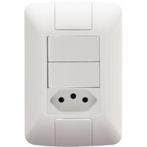 Conjunto 2 Interruptores Embutir Modular + Tomada 20A