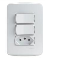 Conjunto 2 Interruptores Paralelos + 1 Tomada 2P+T 10A Miluz Schneider S3B69070 Conjunto 2 Interruptores Paralelos + 1 Tomada 2P+T 10A Miluz Schneider S3B69070