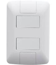 Conjunto 2 Interruptores Paralelos C/ Placa 250V/6A Mod. Aria Cor: Branco 4x2 Ref: 57241/041 -TRAMONTINA