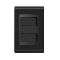 Conjunto 2 Interruptores Paralelos + Módulo Cego Preto Refinatto