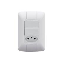 Conjunto 2 Interruptores Paralelos + Tomada 10a Aria Branco