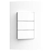 Conjunto 2 Interruptores Simples + 1 Interruptor Paralelo 10A 250V com Placa 4x2 Inova Pro Alumbra Branco