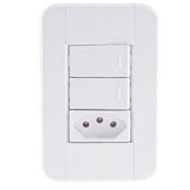 Conjunto 2 Interruptores Simples 1 Tomada 20A Branco TABLET