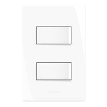 Conjunto 2 Interruptores Simples 10A 250V Placa 4x2 Inova Pro Alumbra Conjunto 2 Interruptores Simples 10A 250V Placa 4x2 Inova Pro Alumbra