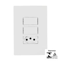 Conjunto 2 Interruptores Simples 10a + Tomada 10a 250v 94210 - Ilumi