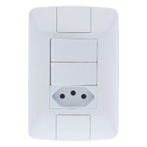 Conjunto 2 Interruptores Simples + Tomada 10a - Linha Aria - Tramontina