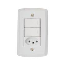 Conjunto 2 Interruptores Simples + Tomada 10a - Linha Lux2 - Tramontina