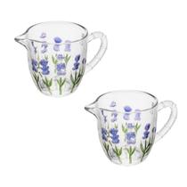 Conjunto 2 Leiteiras Vidro Transparente Estilo Lavanda Decor Conjunto 2 Leiteiras Vidro Transparente Estilo Lavanda Decor