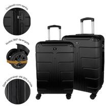 Conjunto 2 Malas Modernas de Bordo Coreia, Padrão Anac ABS Rígida, Rodas Duplas 360º,Expansível, P e PP World Onboard