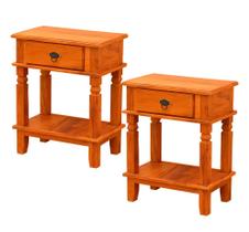 Conjunto 2 Mesa Cabeceira 55 x 35 cm 1 Gaveta Madeira de Demolição Natural Conjunto 2 Mesa Cabeceira 55 x 35 cm 1 Gaveta Madeira de Demolição Natural